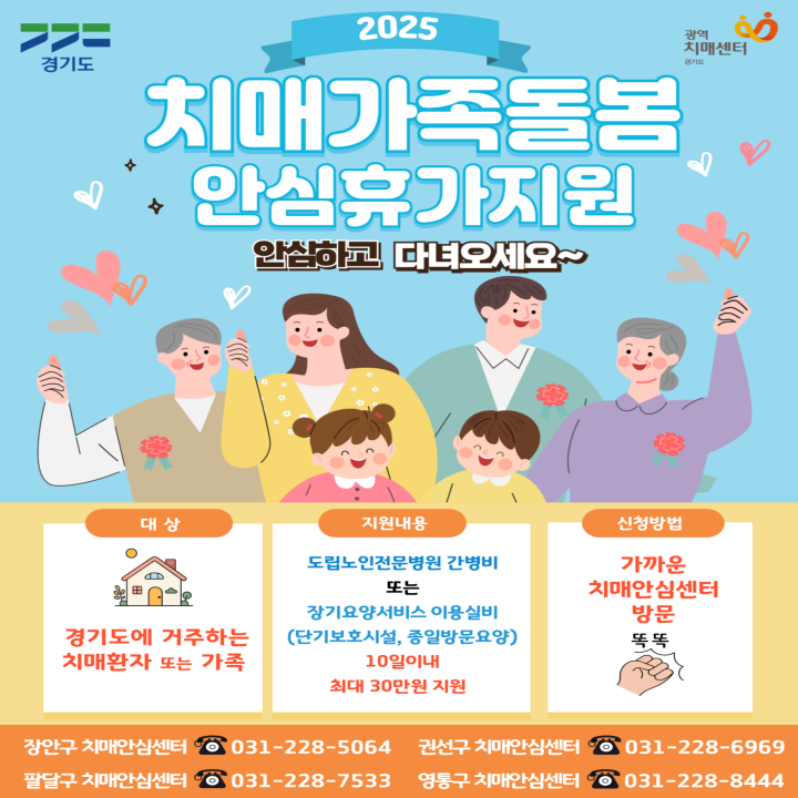 경기도 내 치매가족의 돌봄부담 경감을 위한 『치매가족돌봄 안심휴가지원』